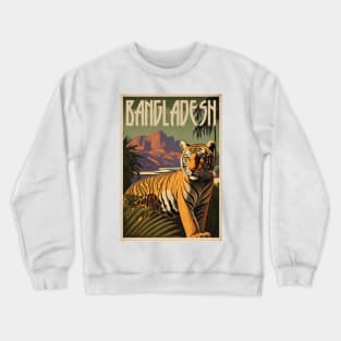 Bangladesh Tiger Vintage Travel Art Poster Crewneck Sweatshirt